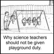 Science teachers on playground duty
